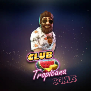 A banner showing the character from Club Tropicana with the word 'BONUS' on a pink background.