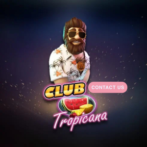 Club Tropicana logo with 'Contact Us' text and an arrow.