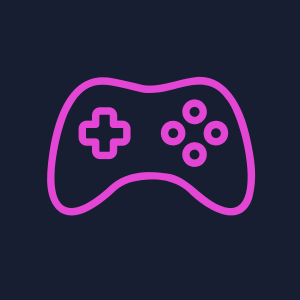 Game controller with a pink neon outline